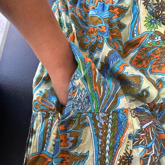 Anthropologie House of Harlow 1960 Womens Tiered Maxi Paisley Dress 100% Cotton - Picture 11 of 15